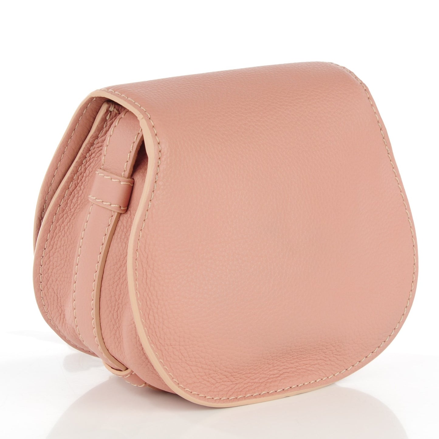 Grained Calfskin Small Marcie Saddle Bag Anemone Pink