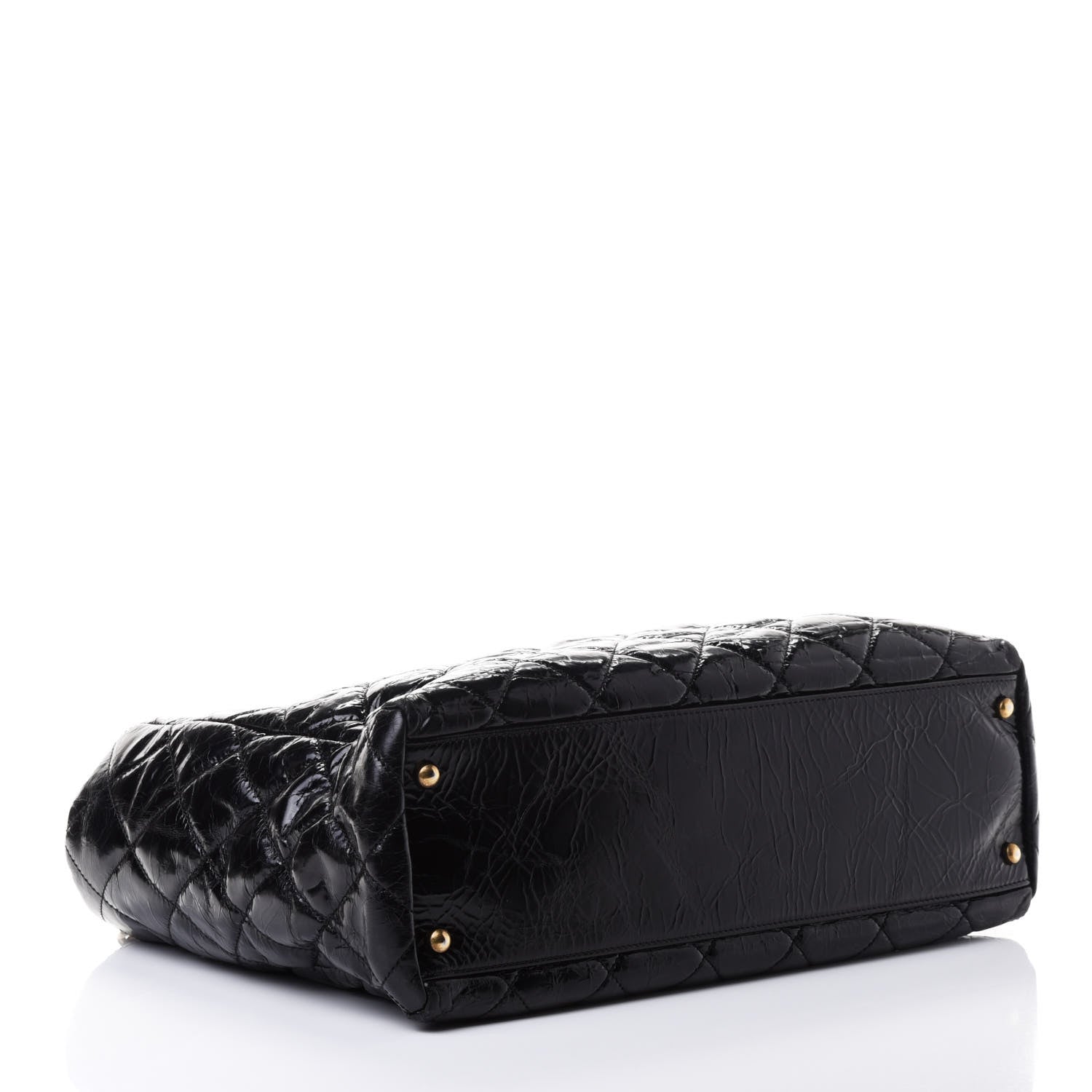 Chanel Glazed Calfskin Quilted Mademoiselle Tote Black 3 of 4
