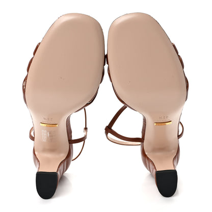 Gucci Nappa Matelasse T-Strap 40mm Sandals 38.5 Brown Papaya 5 of 7
