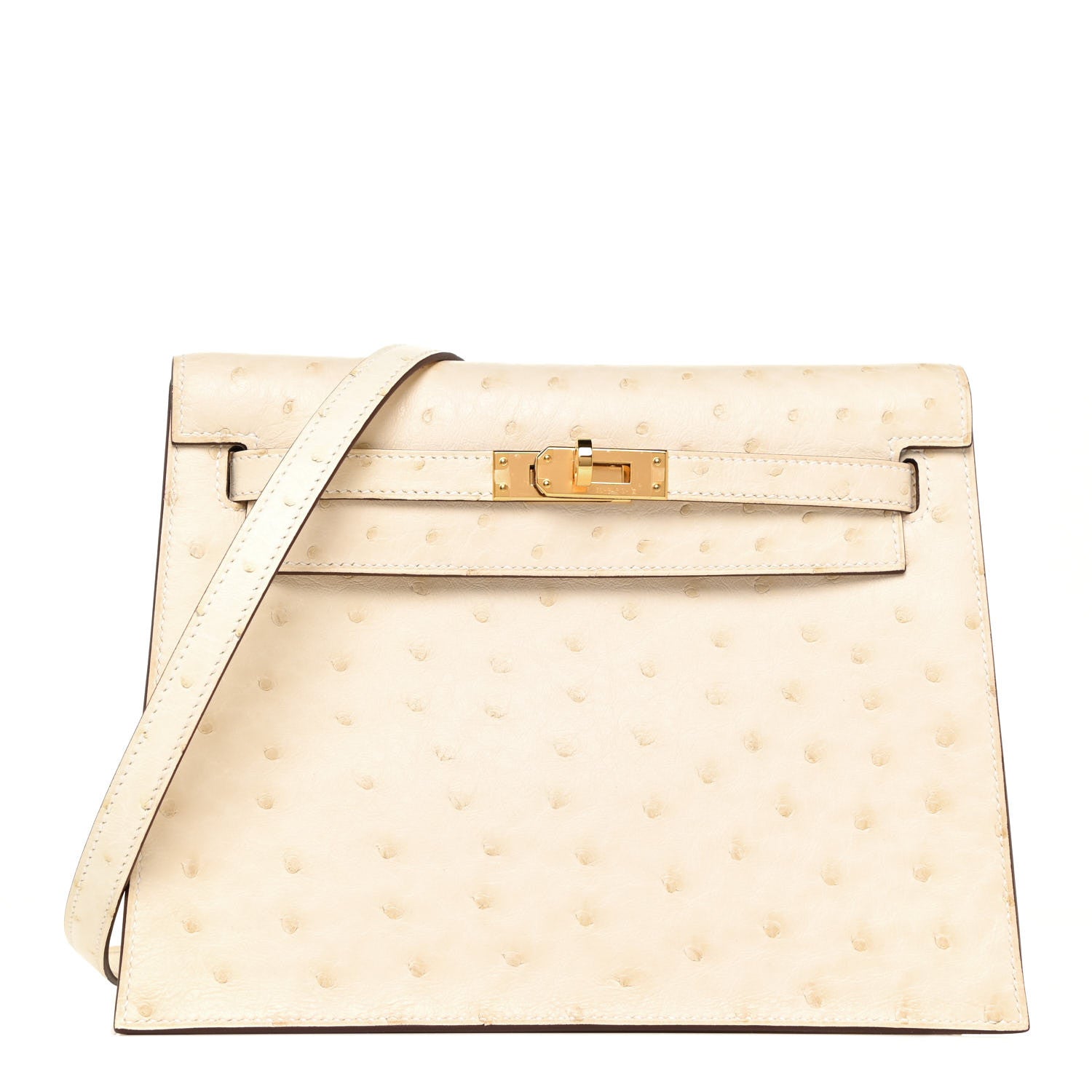 Hermes Ostrich Kelly Danse II Belt Bag Nata 1 of 13