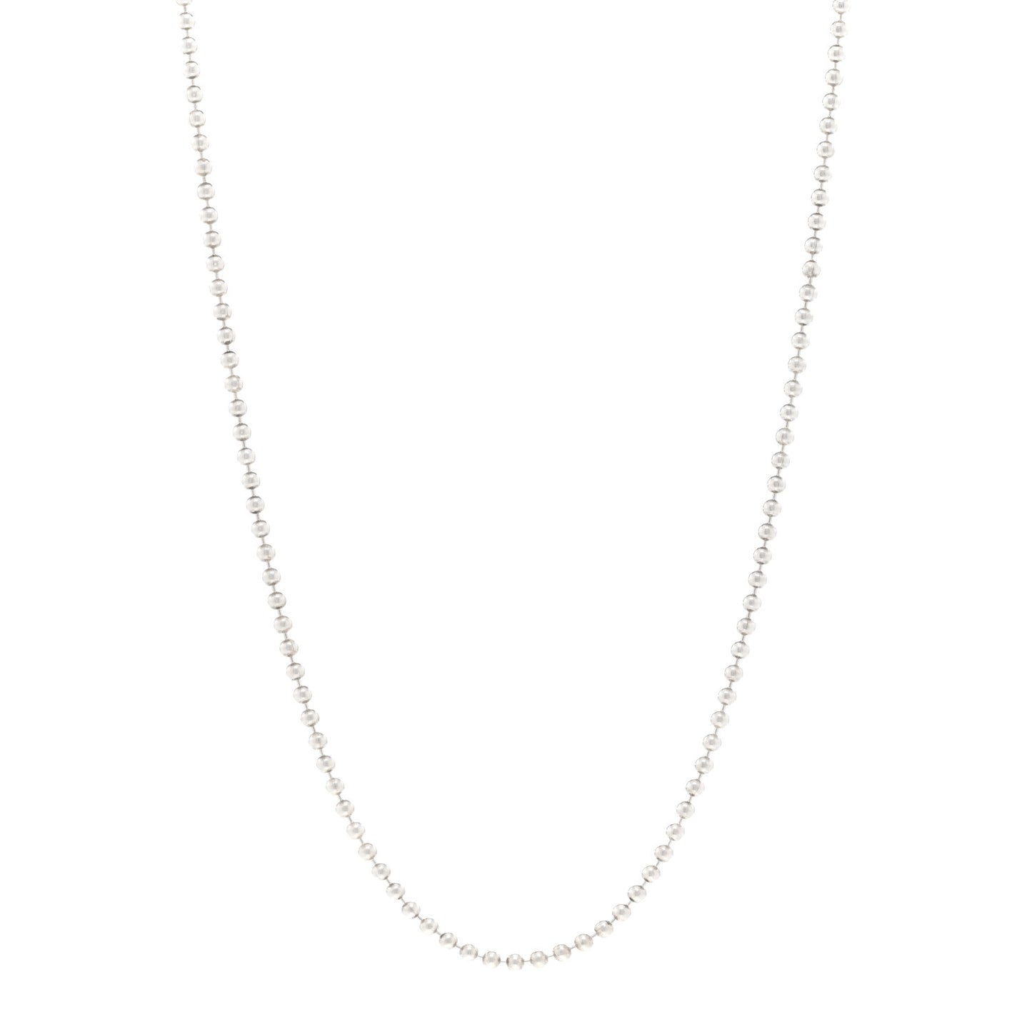 Sterling Silver 2.5mm Bead Chain Necklace 18"
