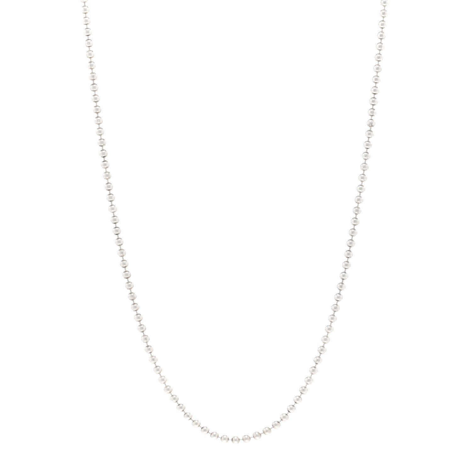 Tiffany Sterling Silver 2.5mm Bead Chain Necklace 18" 1 of 4