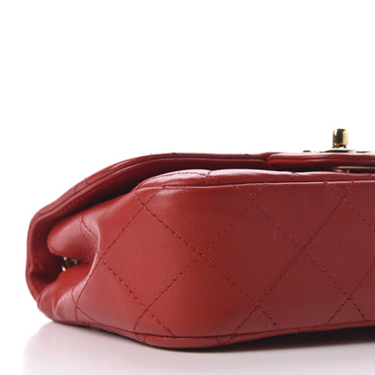 Chanel Lambskin Quilted Extra Mini V For Victory Flap Red 6 of 9