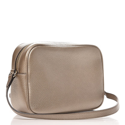 Gucci Metallic Pebbled Calfskin Small Soho Disco Bag Golden Beige 3 of 7