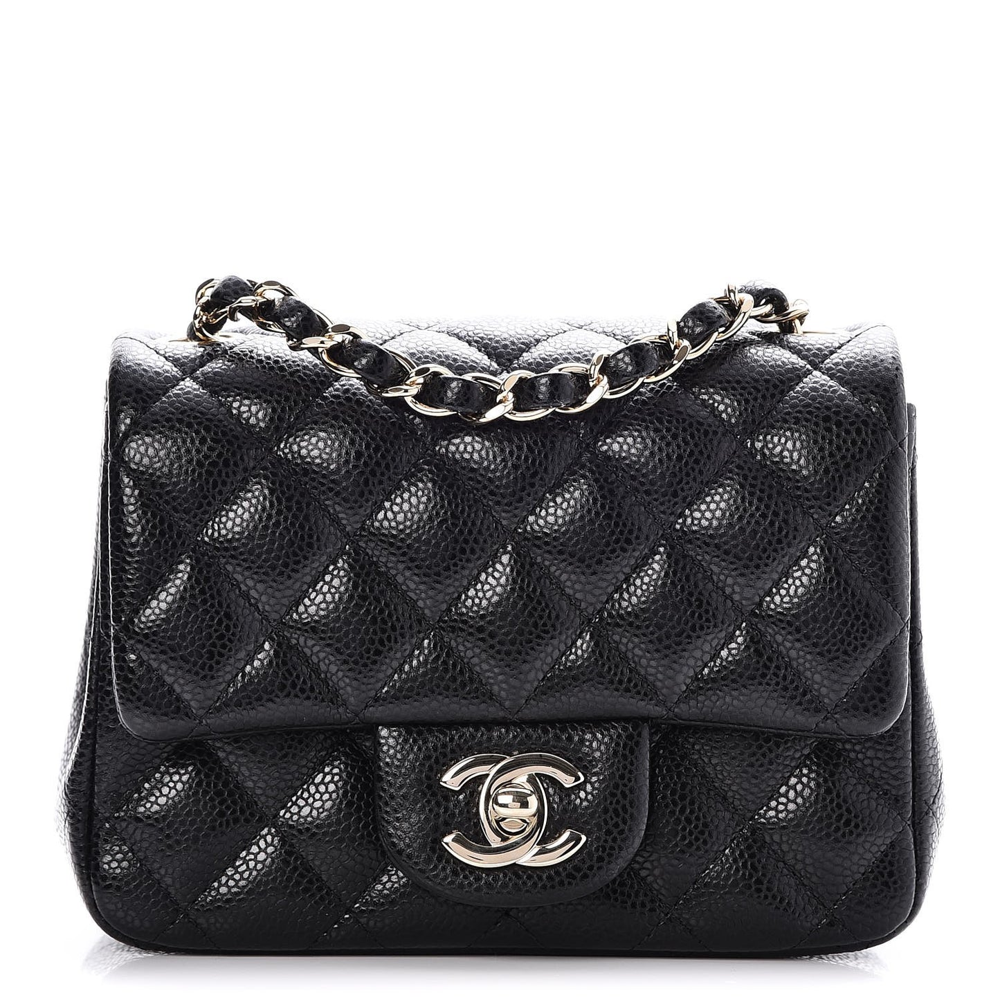 Caviar Quilted Mini Square Flap Black