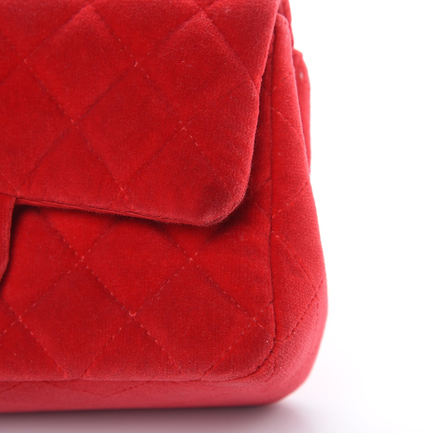 Chanel Velvet Quilted Mini Rectangular Flap Red 10 of 15