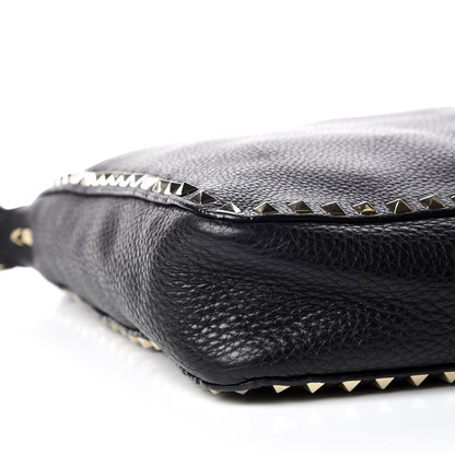 Valentino Garavani Pebbled Calfskin Large Rockstud Flip-Lock Messenger Bag Black 5 of 9