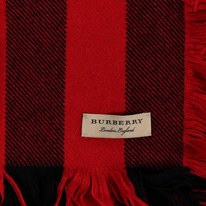 Burberry Wool Half Mega Check Fringe Scarf Red 3 of 3
