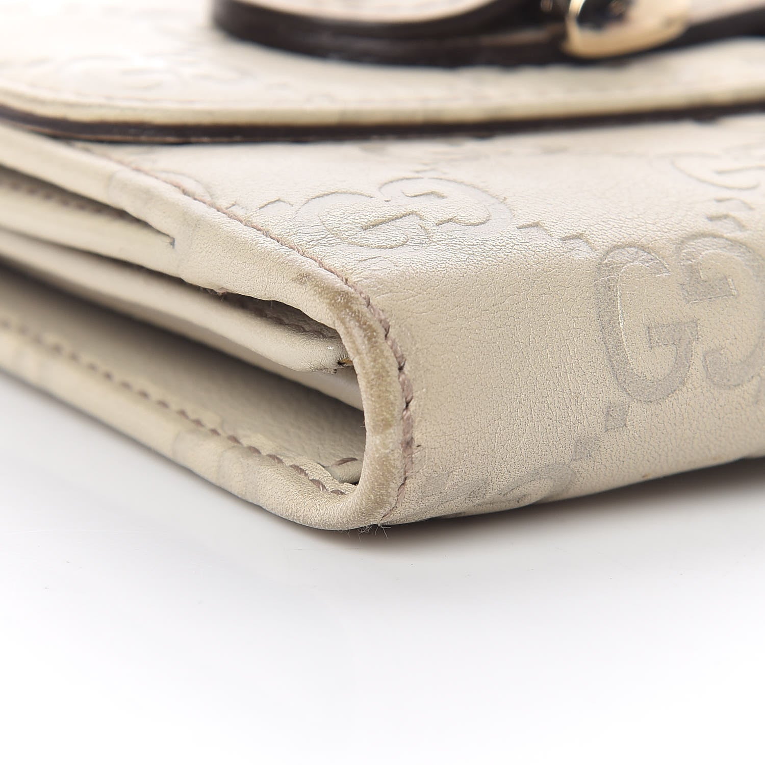 Gucci Guccissima Horsebit Continental Wallet Ivory 8 of 12