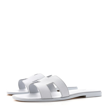 Hermes Epsom Oran Sandals 39.5 Bleu Glacier 4 of 13