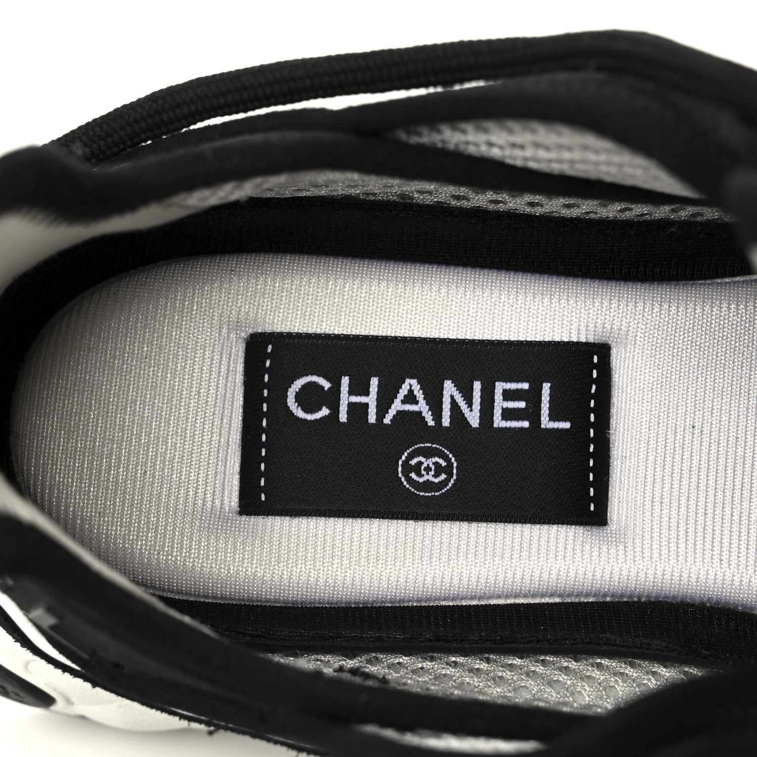 Chanel Velvet Calfskin Mixed Fibers CC Sneakers 38 Black Dark Grey 8 of 10