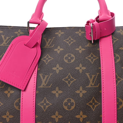 Louis Vuitton Monogram Macassar Keepall Bandouliere 50 Fuchsia 6 of 10