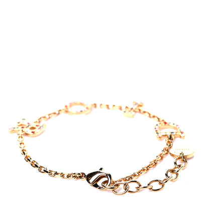 Christian Dior Metal Crystal Logo Bracelet Gold Multicolor 2 of 3