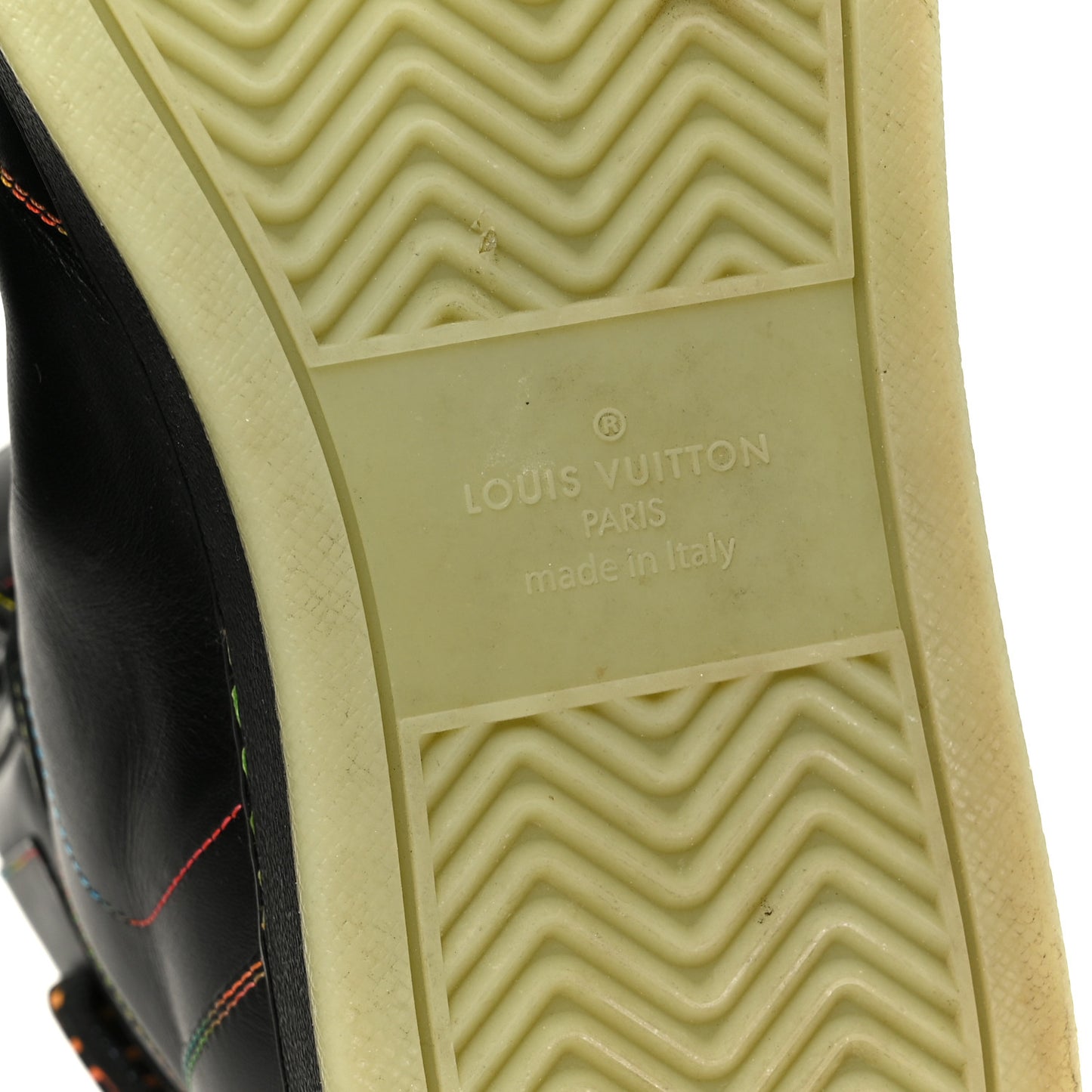 Calfskin Rivoli High Top Sneakers 12 Black Multicolor