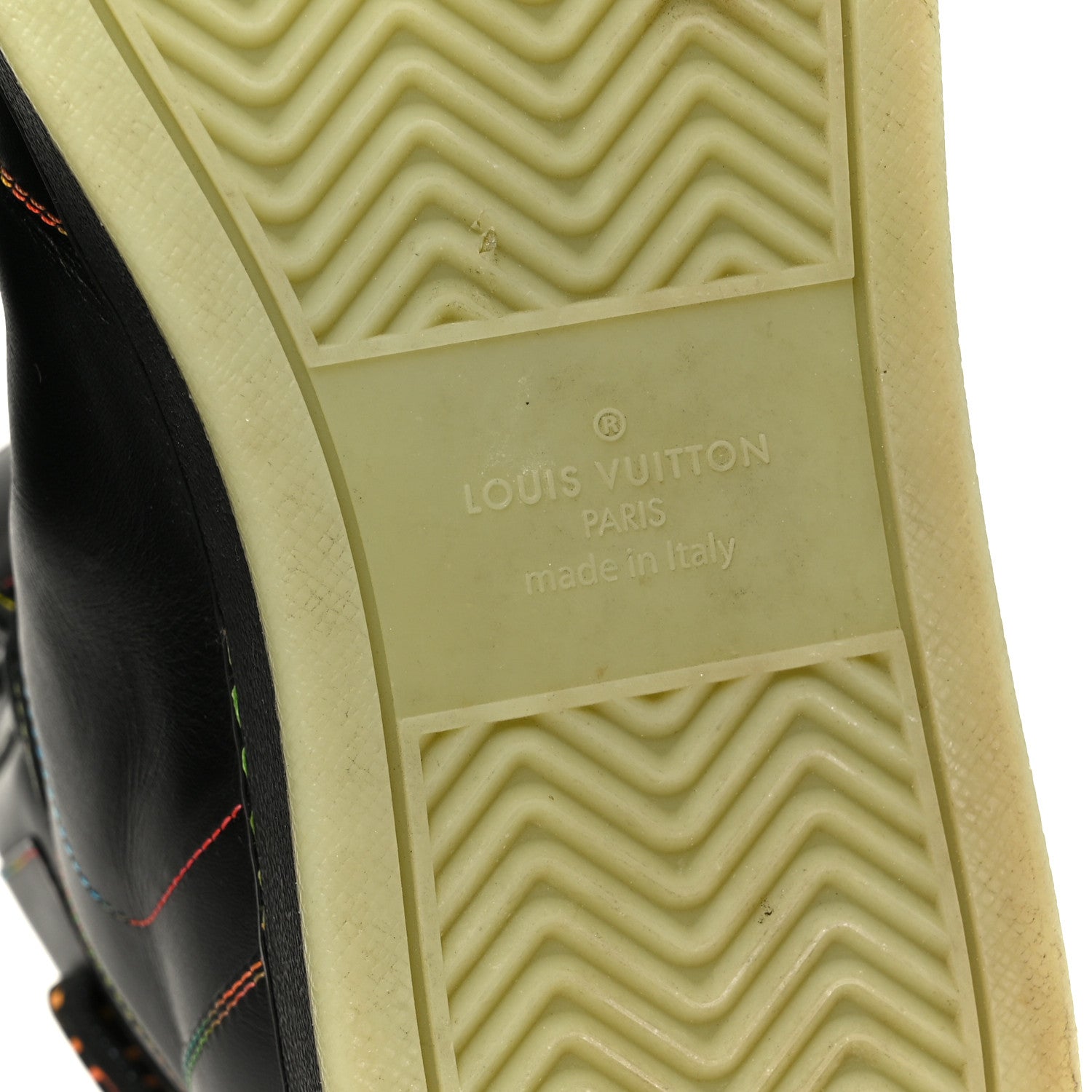 Louis Vuitton Calfskin Rivoli High Top Sneakers 12 Black Multicolor 7 of 9