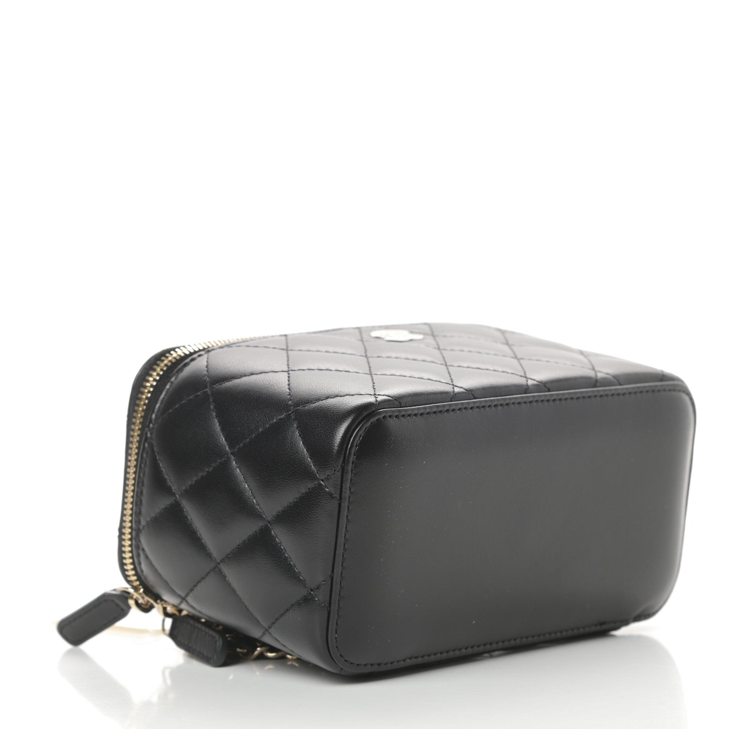 Chanel Lambskin Quilted Small Vanity Case With Chain Black 4 of 11