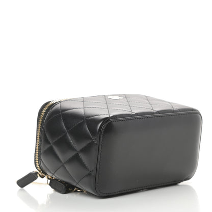Chanel Lambskin Quilted Small Vanity Case With Chain Black 4 of 11