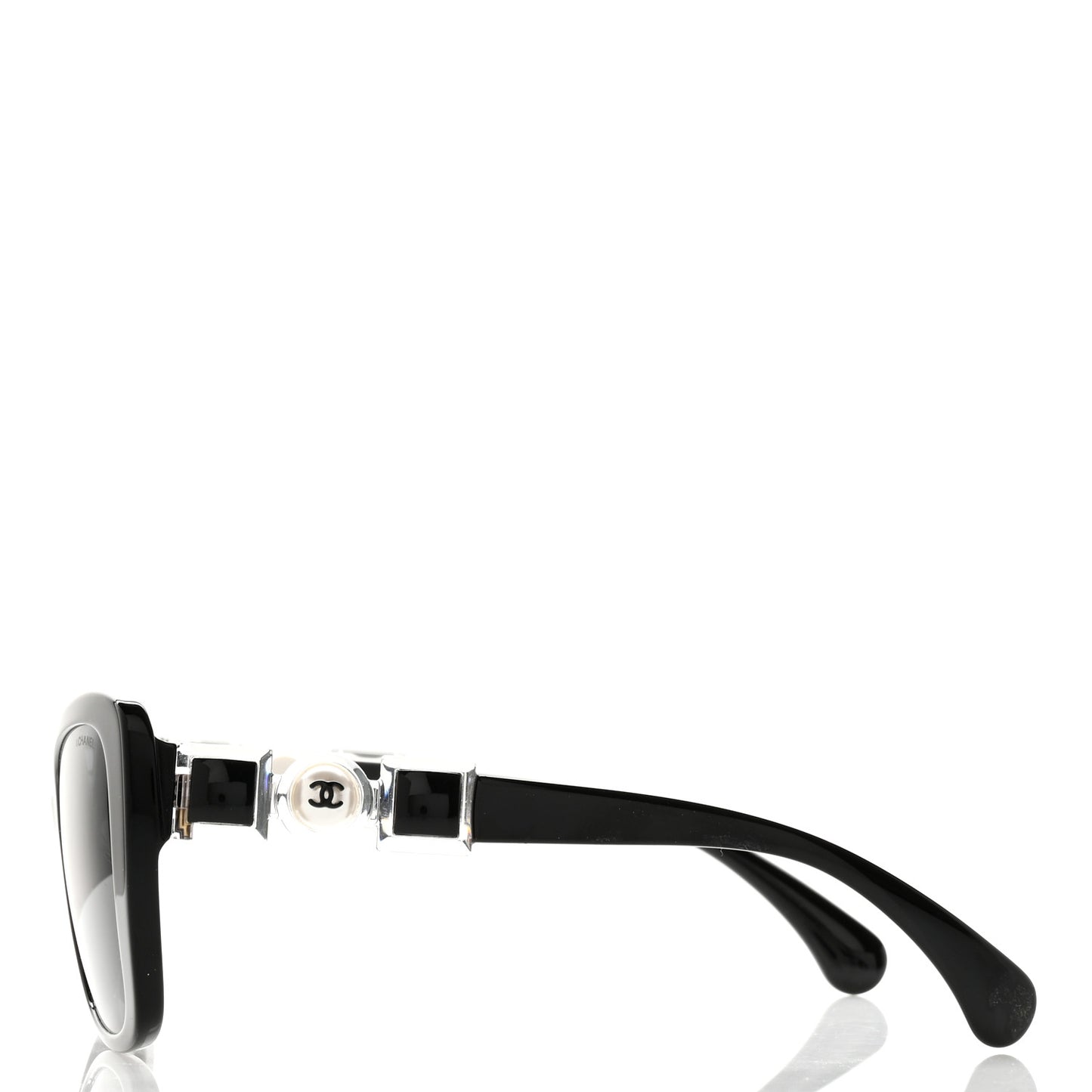 Acetate Pearl Butterfly Sunglasses 5445-H Black