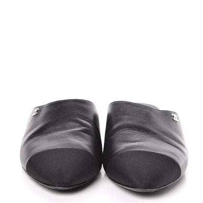 Chanel Lambskin Grosgrain Cap Toe Mules 36 Black 2 of 10