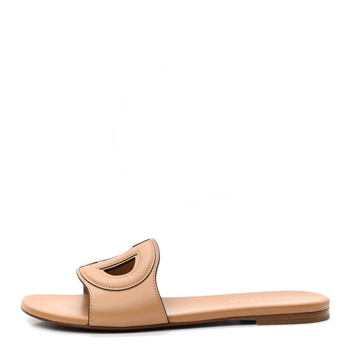 Calfskin D-Club Mule Sandal 38.5 Natural