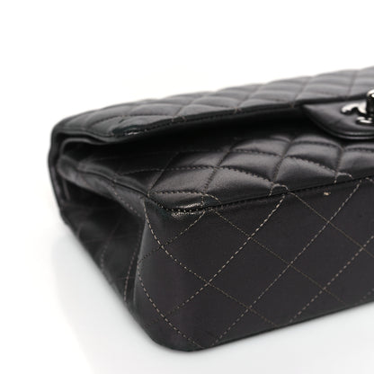Chanel Metallic Lambskin Quilted Medium Double Flap Pewter 8 of 10