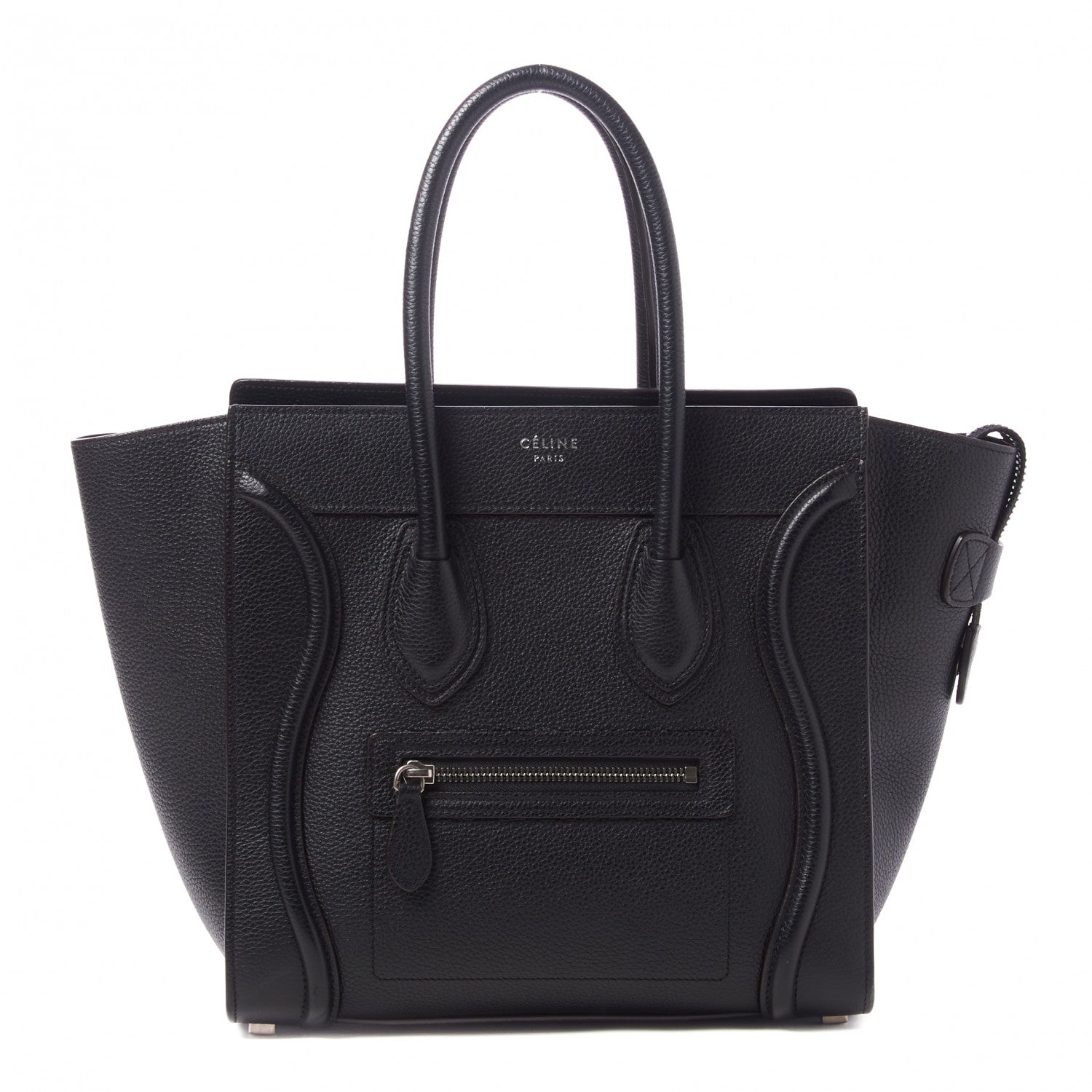 Celine Drummed Calfskin Micro Luggage Black 1 of 10