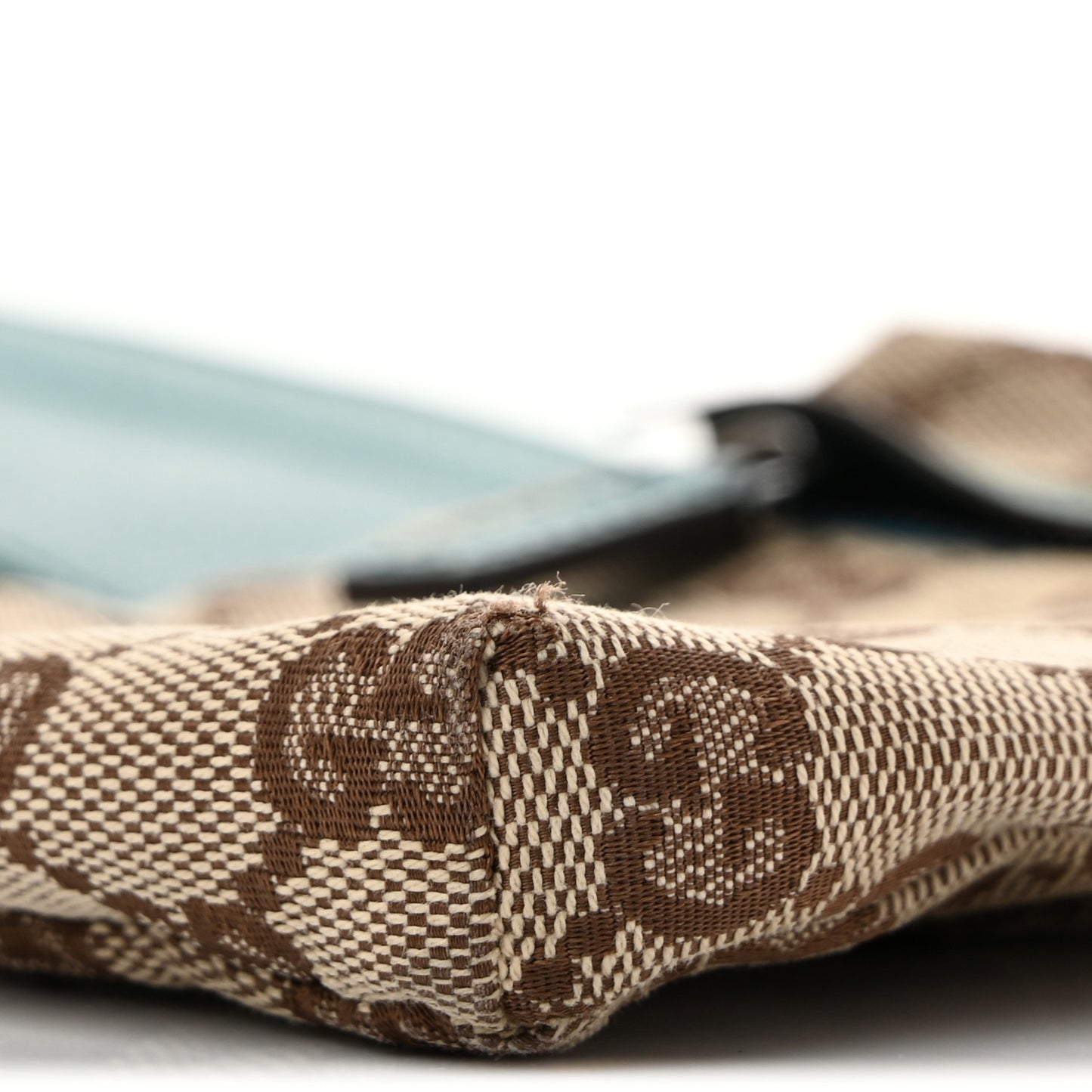 GG Monogram Web Double Pocket Belt Bag Turquoise