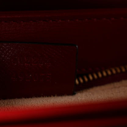 Gucci GG Supreme Monogram Azalea Calfskin Horsebit 1955 Shoulder Bag Beige Ebony New Cherry Red 7 of 12