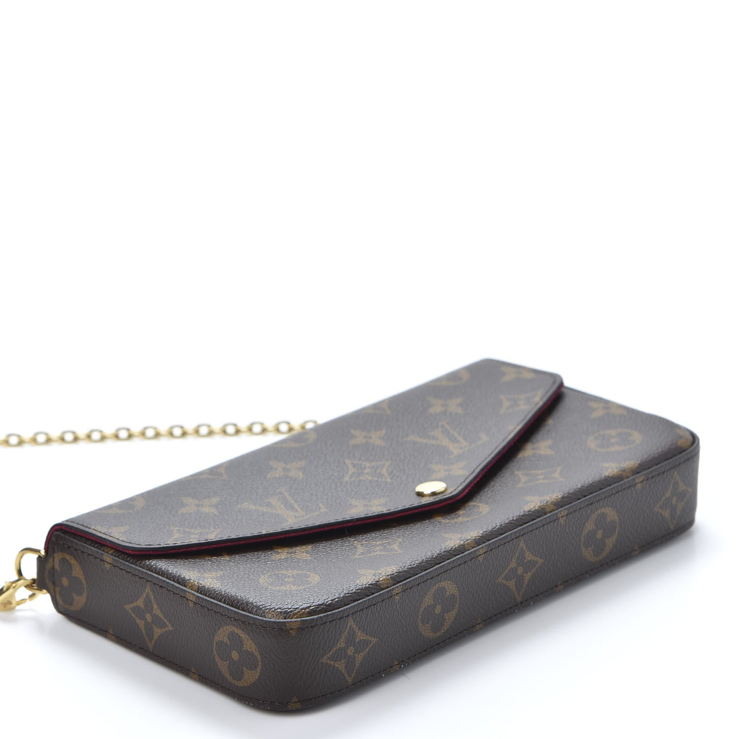 Louis Vuitton Monogram Pochette Felicie Chain Wallet Fuchsia 3 of 11
