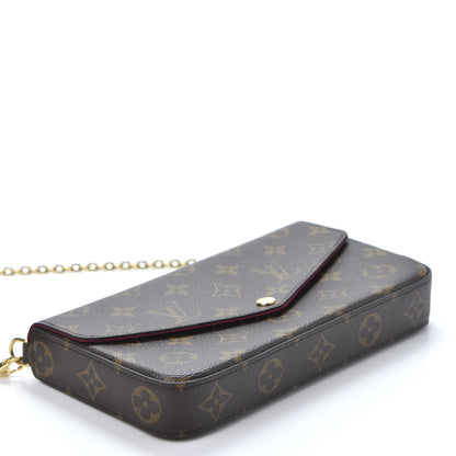 Louis Vuitton Monogram Pochette Felicie Chain Wallet Fuchsia 3 of 11