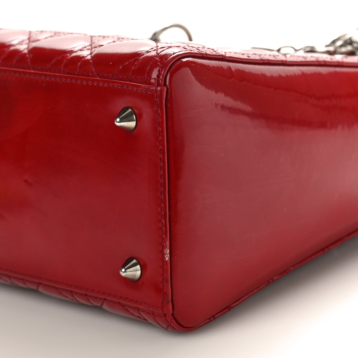 Christian Dior Patent Cannage Medium Lady Dior Red 8 of 10