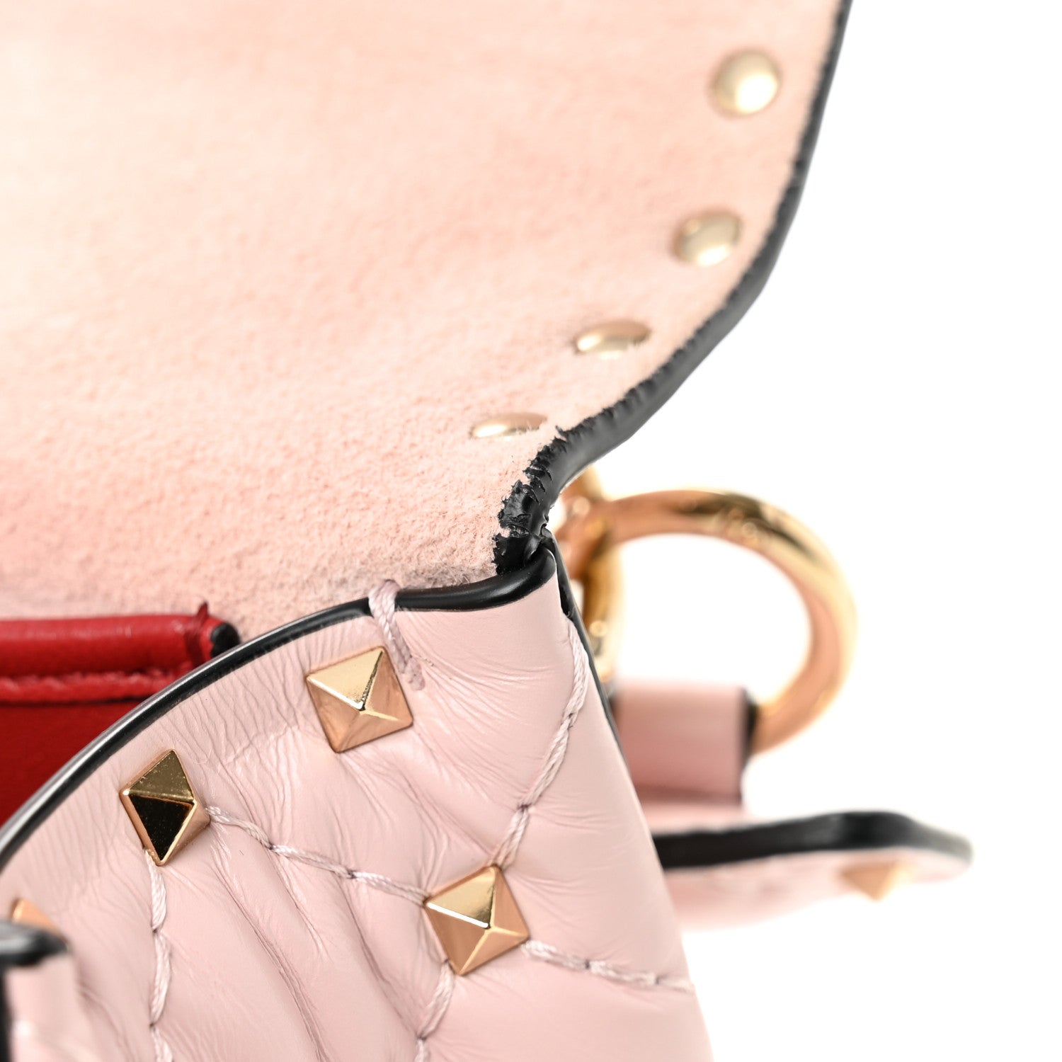 Valentino Garavani Calfskin Rockstud Spike Convertible Shoulder Bag Light Pink 10 of 10