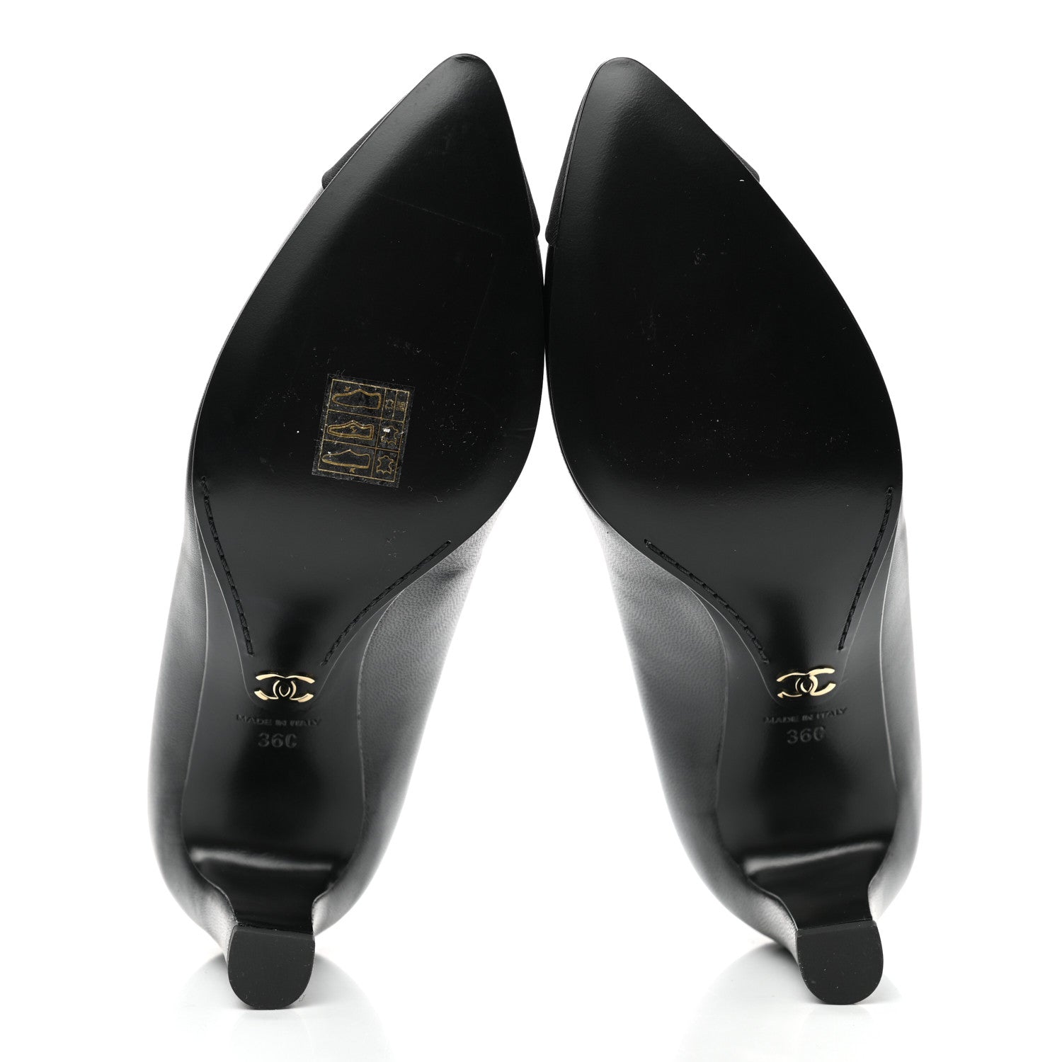Chanel Lambskin Cap Toe CC Pumps 36 Black 5 of 9