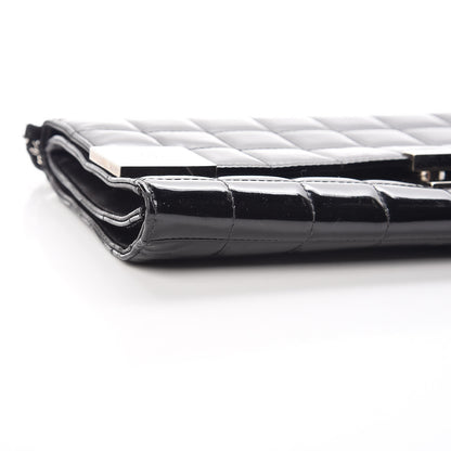Chanel Patent Chocolate Bar Chain Clutch Black 20 of 23