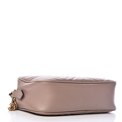 Gucci Calfskin Matelasse Small GG Marmont Chain Shoulder Bag Taupe 4 of 12