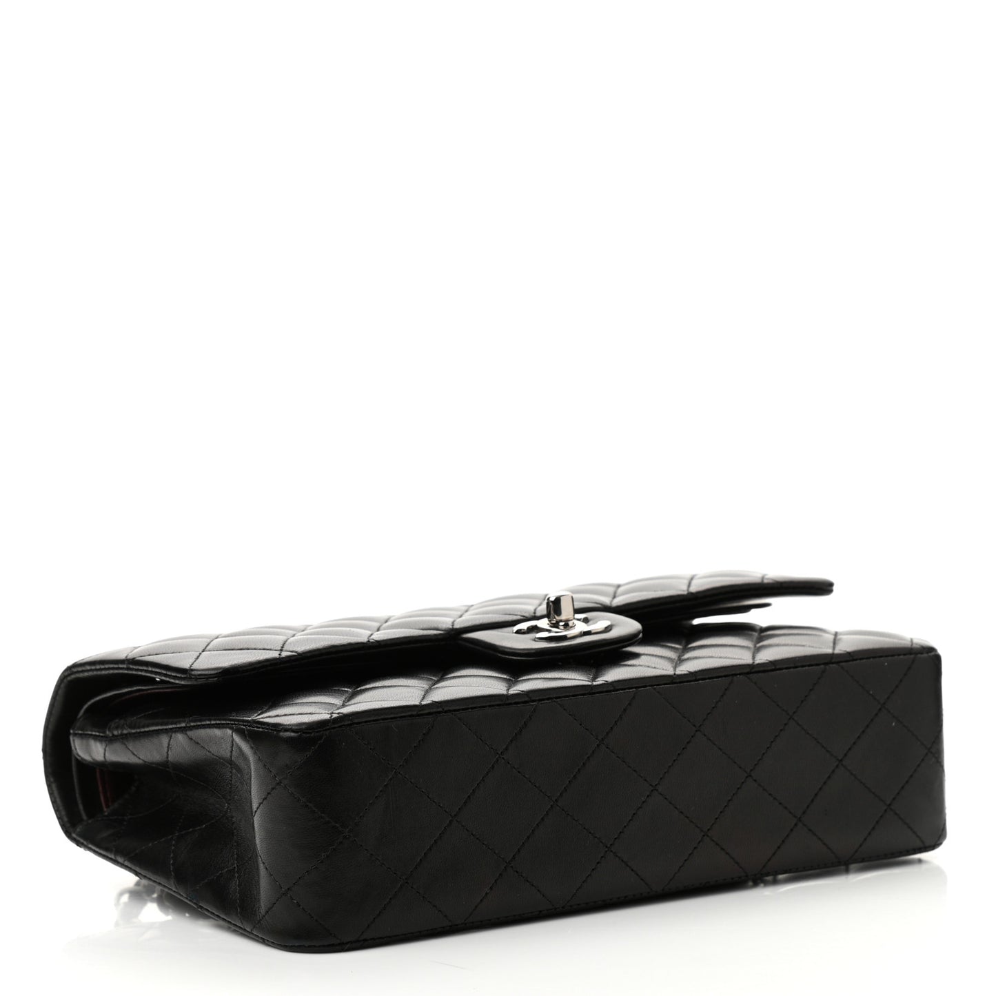 Lambskin Quilted Medium Double Flap Black