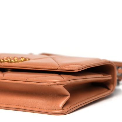 Chanel Lambskin Quilted Chanel 19 Wallet On Chain WOC Brown 10 of 11