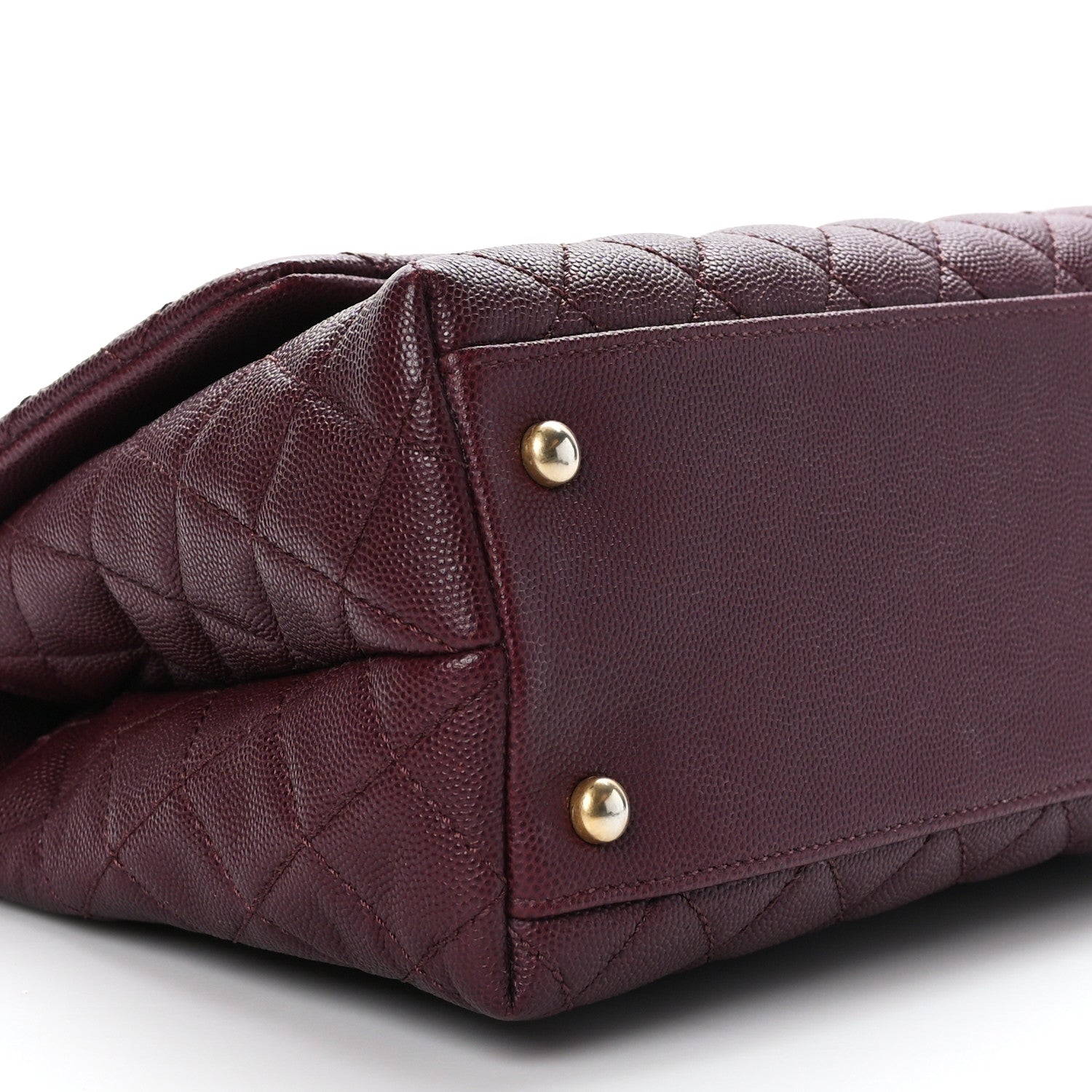 Chanel Caviar Lizard Embossed Quilted Small Coco Handle Flap Burgundy 8 of 9