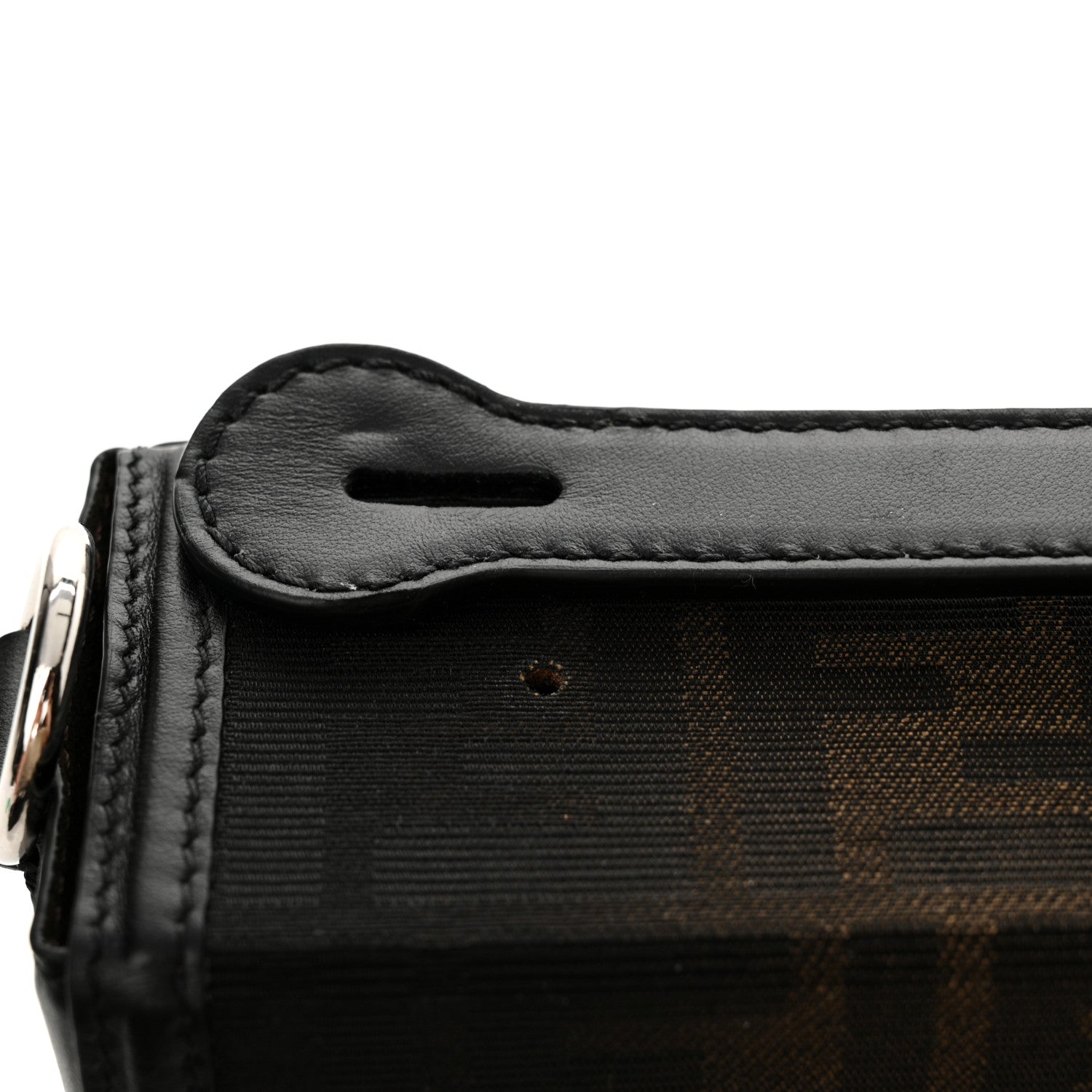 Fendi FF Eclissi Jacquard Vitello King Baguette Soft Trunk Tobacco Moro Black 12 of 12