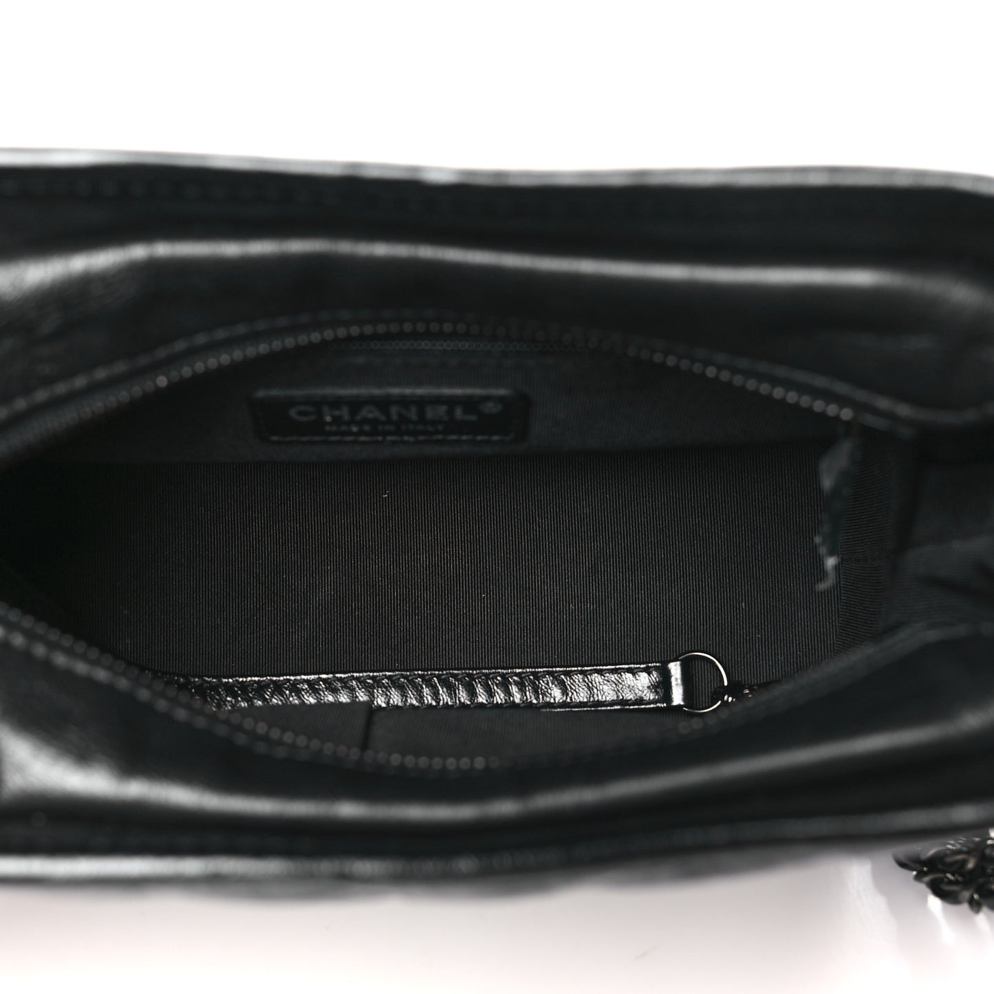 Aged Calfskin Chevron Quilted Small Gabrielle Hobo Black So Black