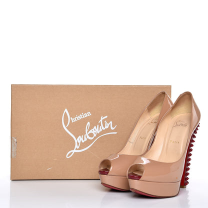 Christian Louboutin Patent Babel Clou 150 Platform Spikes Pumps 41 Nude Red 21 of 21