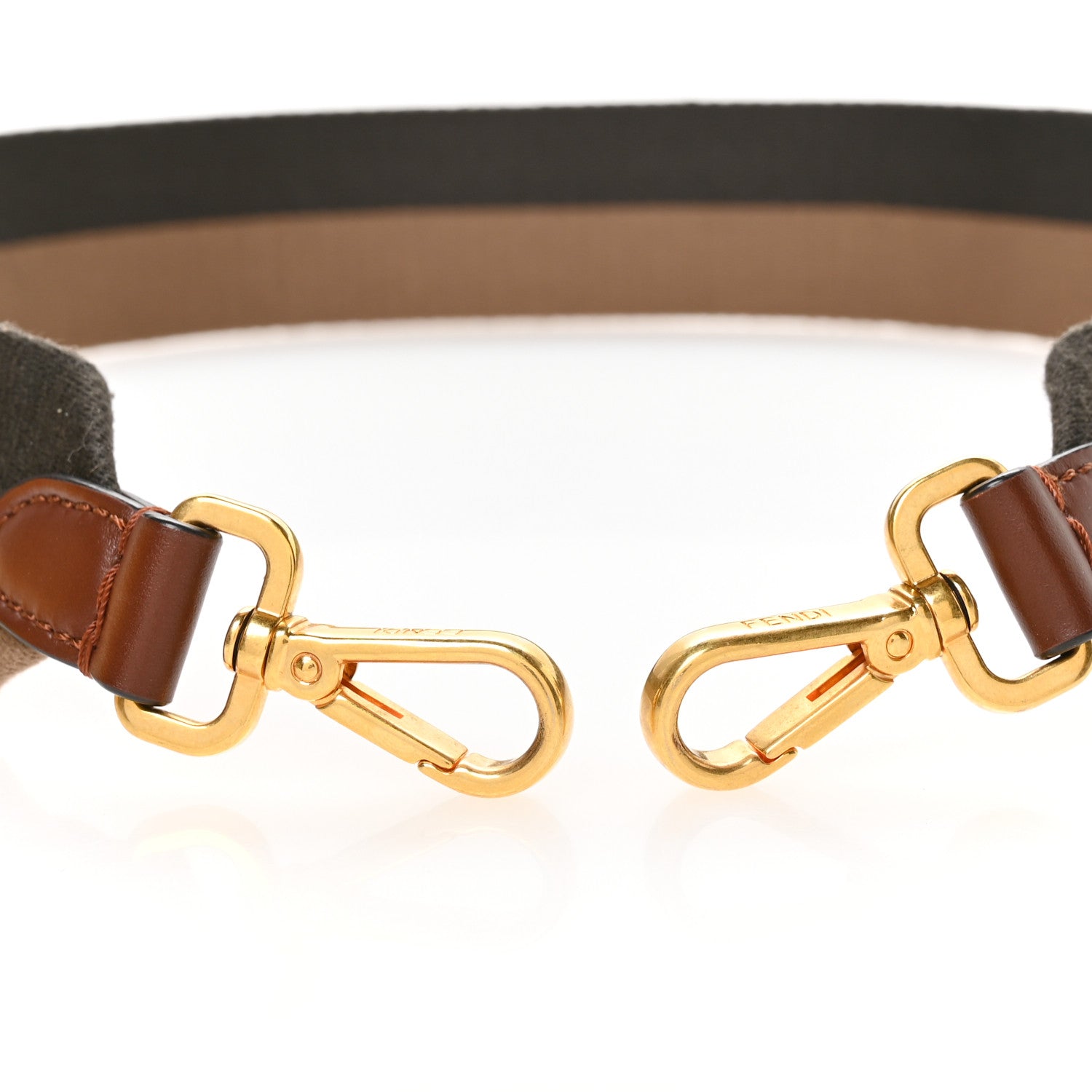 Fendi Canvas Vitello King Bi-Color Baguette Strap Beige 3 of 5