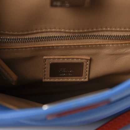 Fendi Nappa Colorblock Mini Peekaboo Iconic Satchel Blue Royal Papavero Cuoio 11 of 13