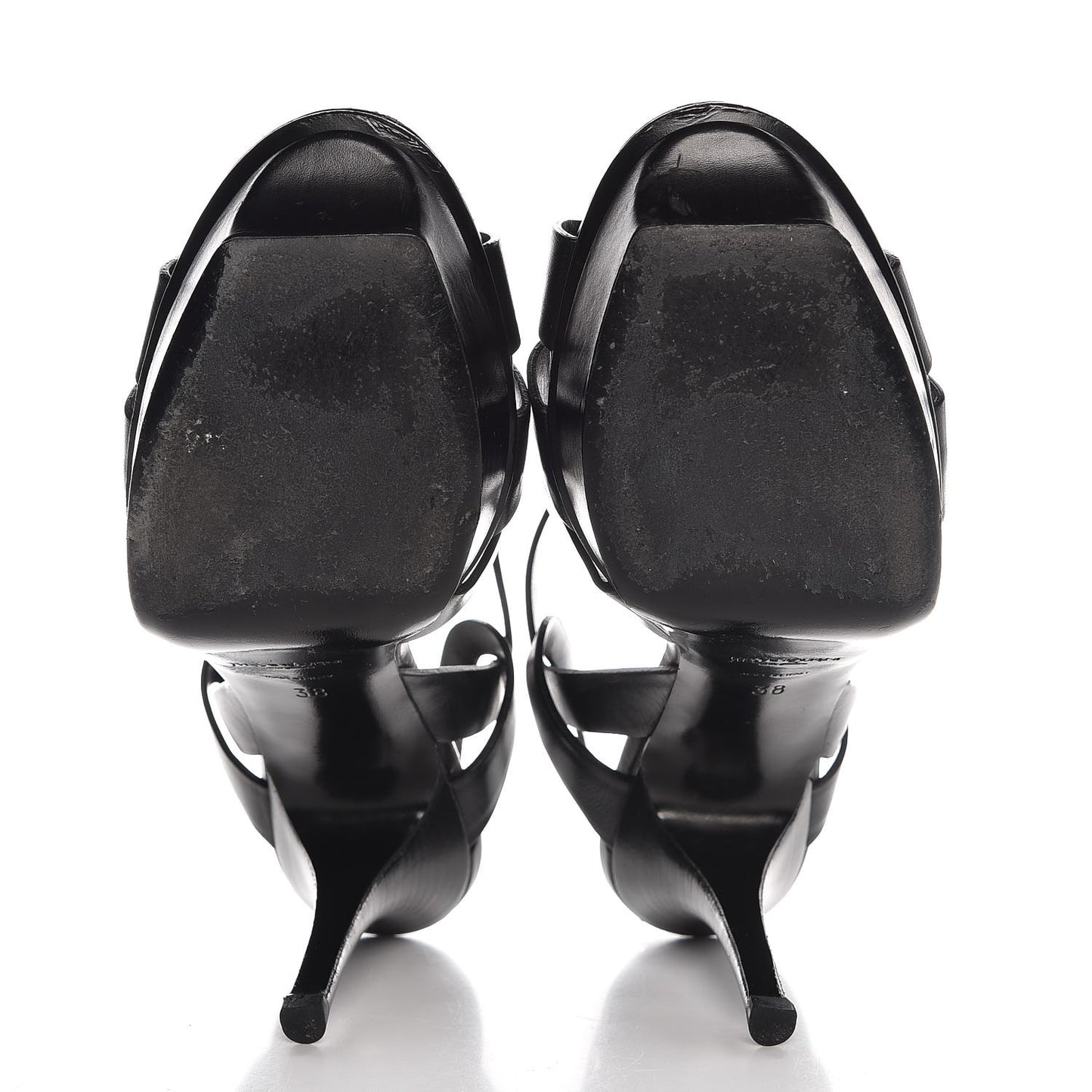 Calfskin Tribute 75 Platform Sandals 38 Black