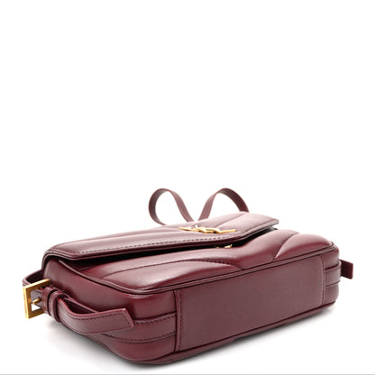 Saint Laurent Lambskin Quilted Monogram Toy Loulou Crossbody Bag  Rouge Cabernet 4 of 9