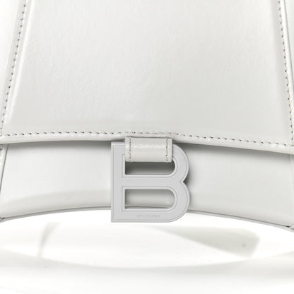 Balenciaga Shiny Box Calfskin Tonal B Small Hourglass Top Handle Bag White 9 of 12