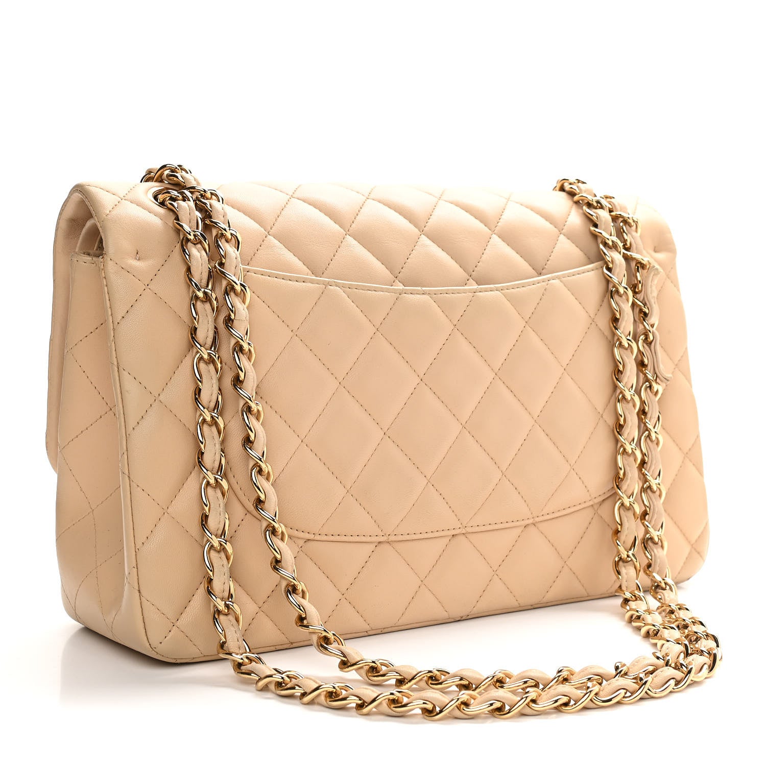 Chanel Lambskin Quilted Jumbo Double Flap Beige 2 of 10