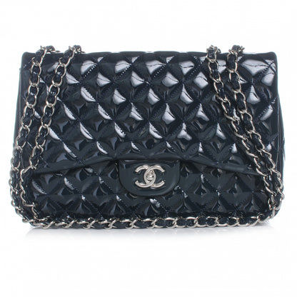Chanel Patent Jumbo Single Flap Navy 1 of 8