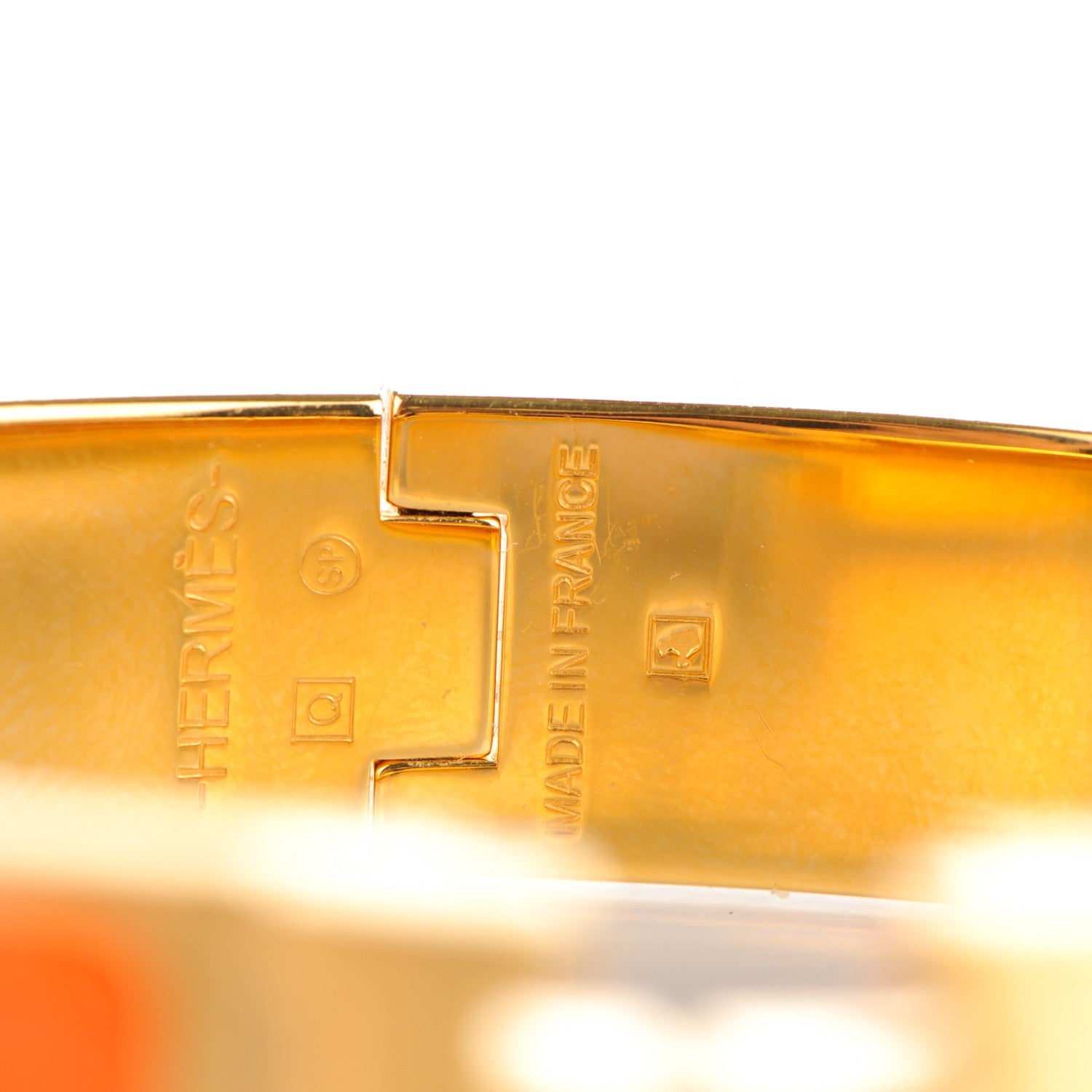 Hermes Enamel Narrow Clic Clac H Bracelet PM Orange 4 of 5