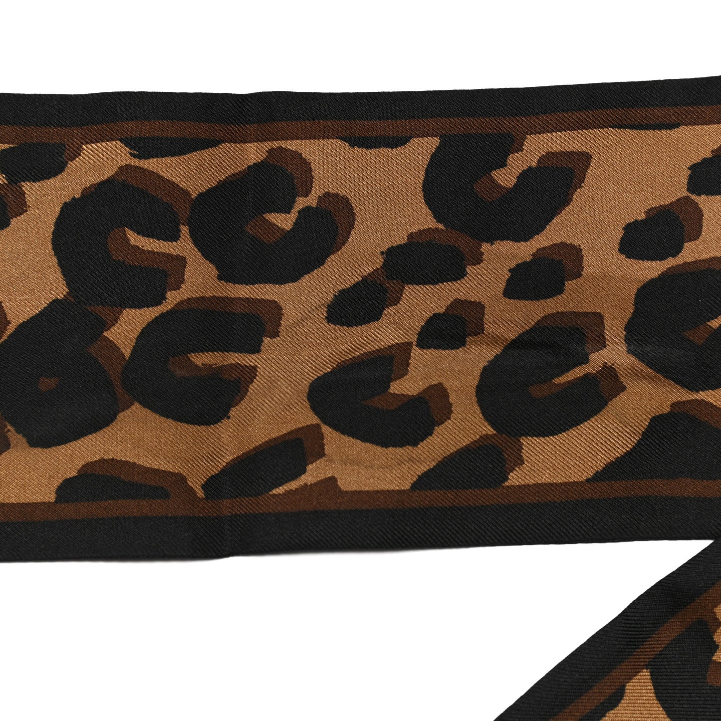 Silk Leopard Bandeau Scarf Marron